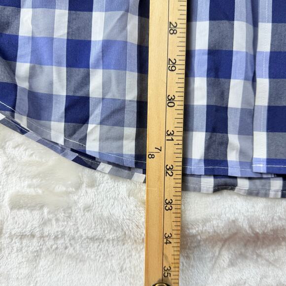 Roundtree & Yorke TravelSmart Button Down Shirt Men's 2X Long Sleeve Blue Plaid - Picture 5 of 5